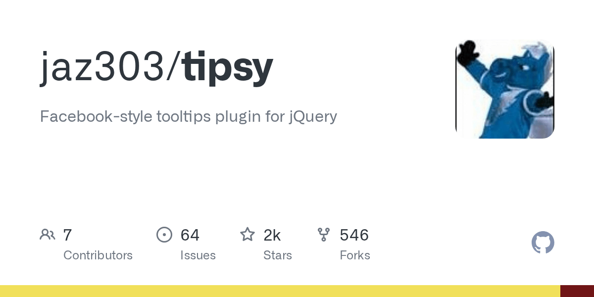 GitHub jaz303/tipsy Facebookstyle tooltips plugin for jQuery