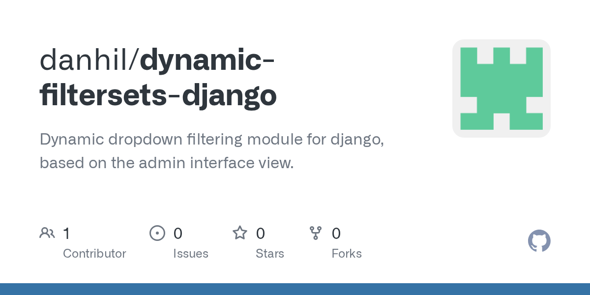 GitHub danhil/dynamicfiltersetsdjango Dynamic dropdown filtering