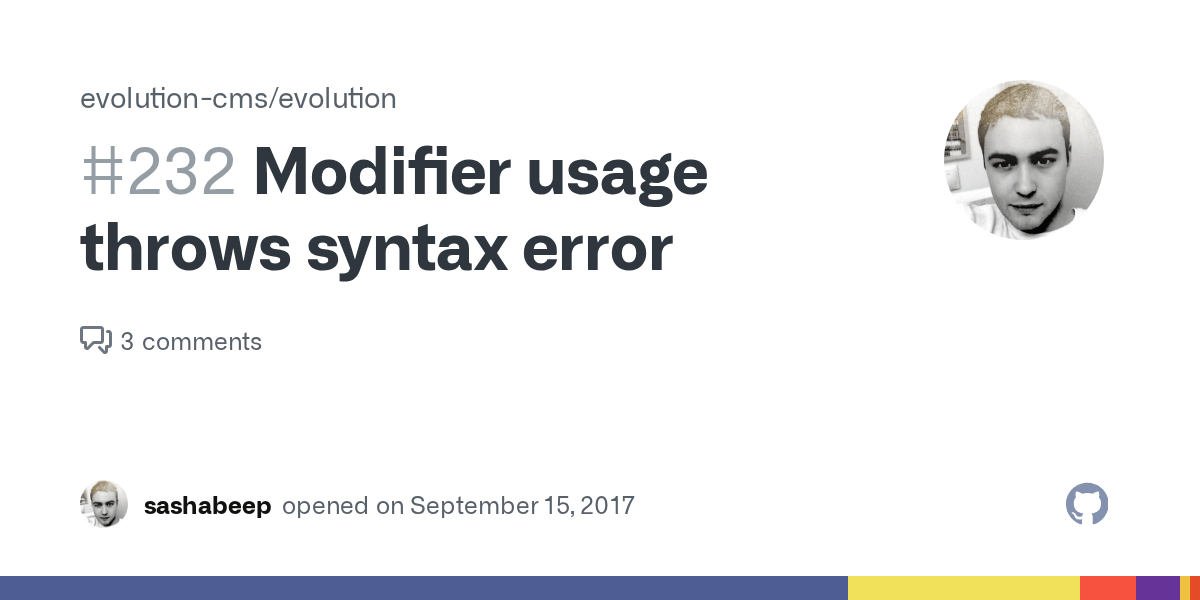 Modifier usage throws syntax error · Issue 232 · evolutioncms