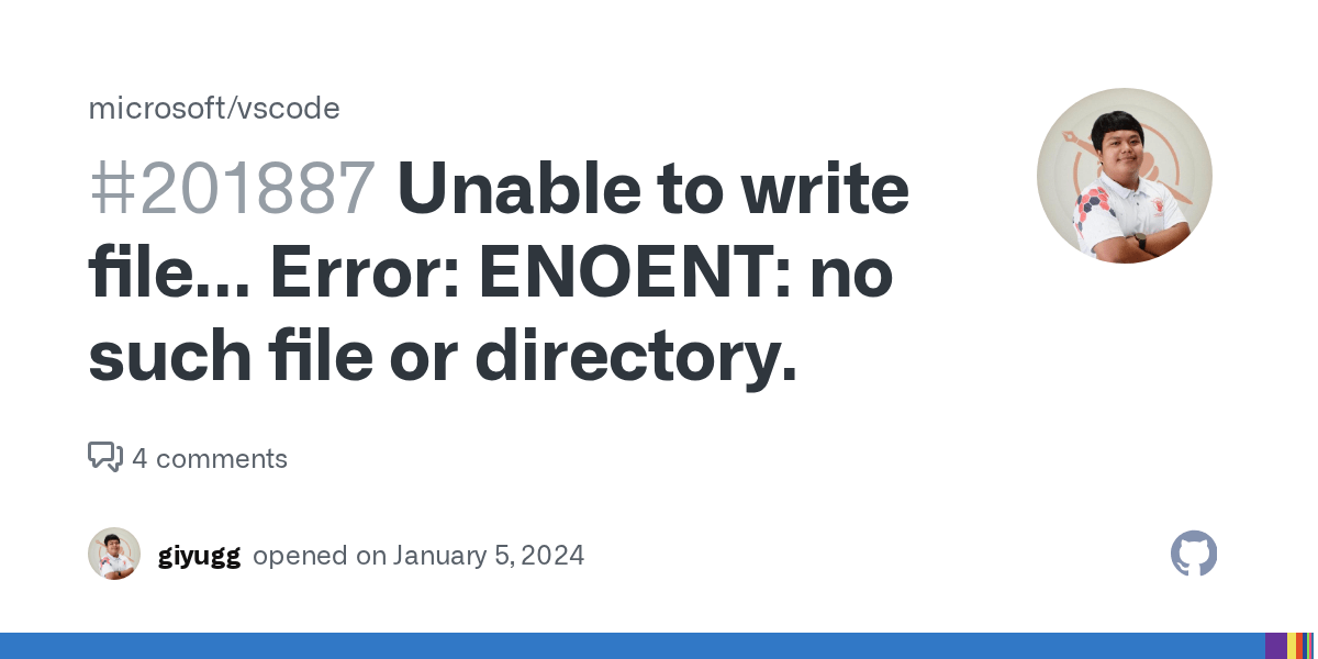 Unable to write file... Error ENOENT no such file or directory