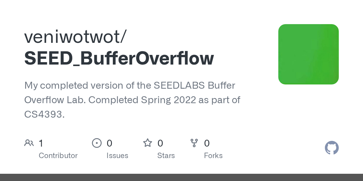 GitHub veniwotwot/SEED_BufferOverflow My completed version of the