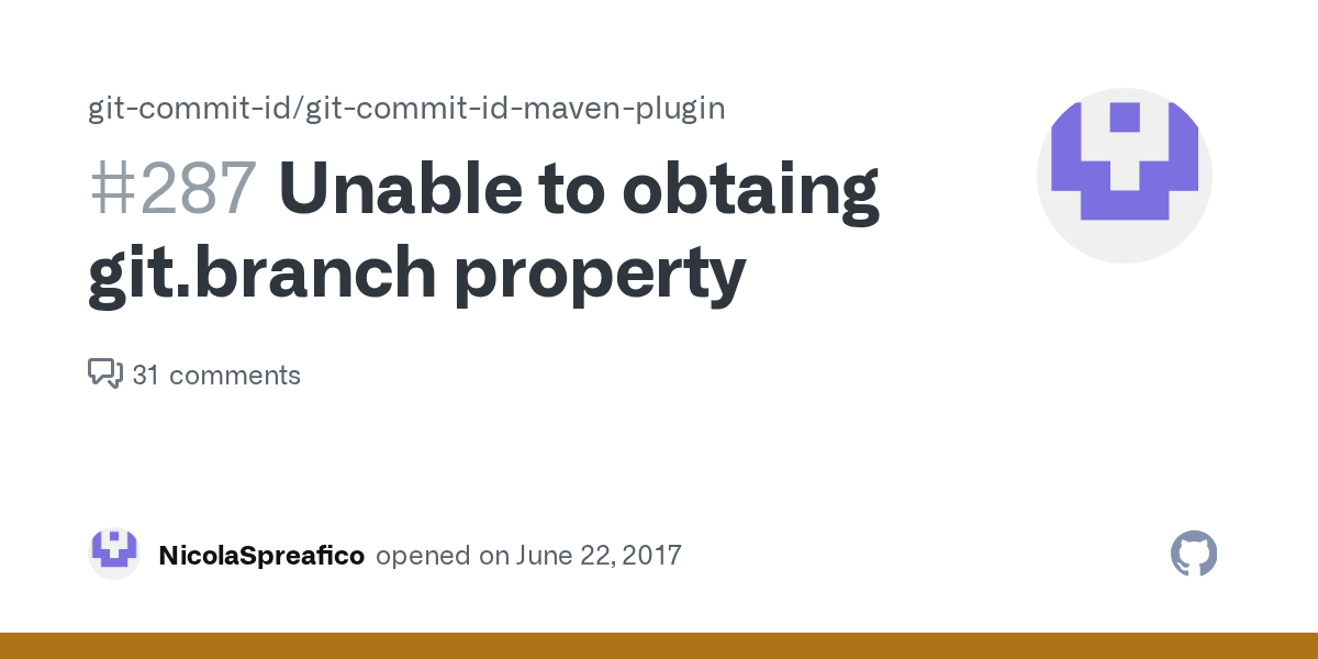 Unable to obtaing git.branch property · Issue 287 ·