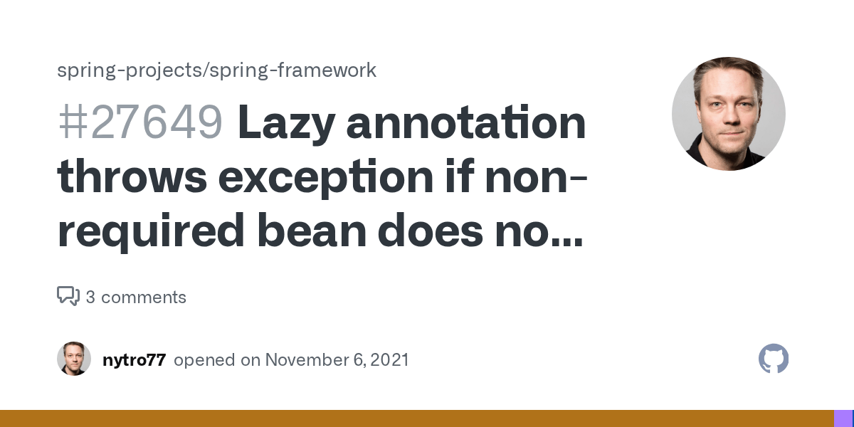 Lazy annotation throws exception if nonrequired bean does not exist