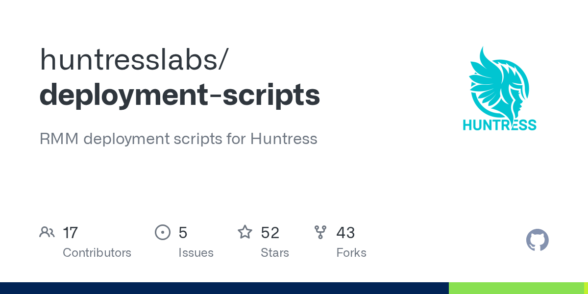deploymentscripts/InstallHuntress.syncro.ps1 at main · huntresslabs