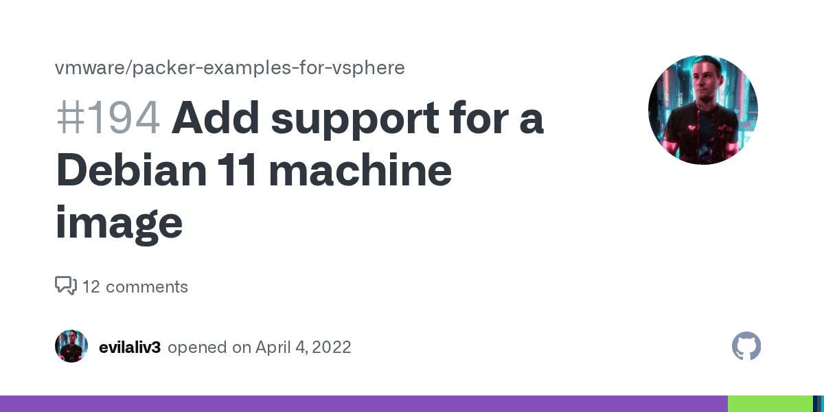 Add support for a Debian 11 machine image · Issue 194 · vmwaresamples