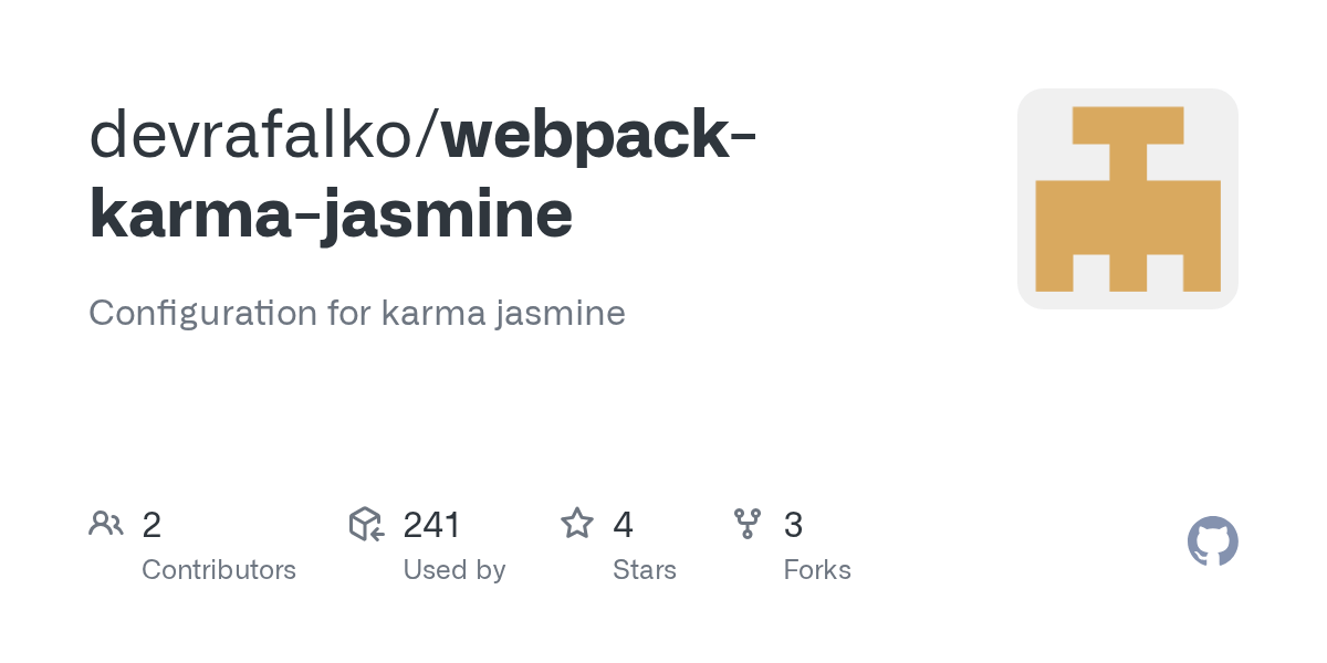 GitHub devrafalko/webpackkarmajasmine Configuration for karma jasmine