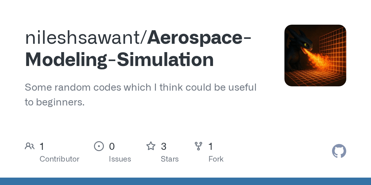 GitHub nileshsawant/AerospaceModelingSimulation Some random codes