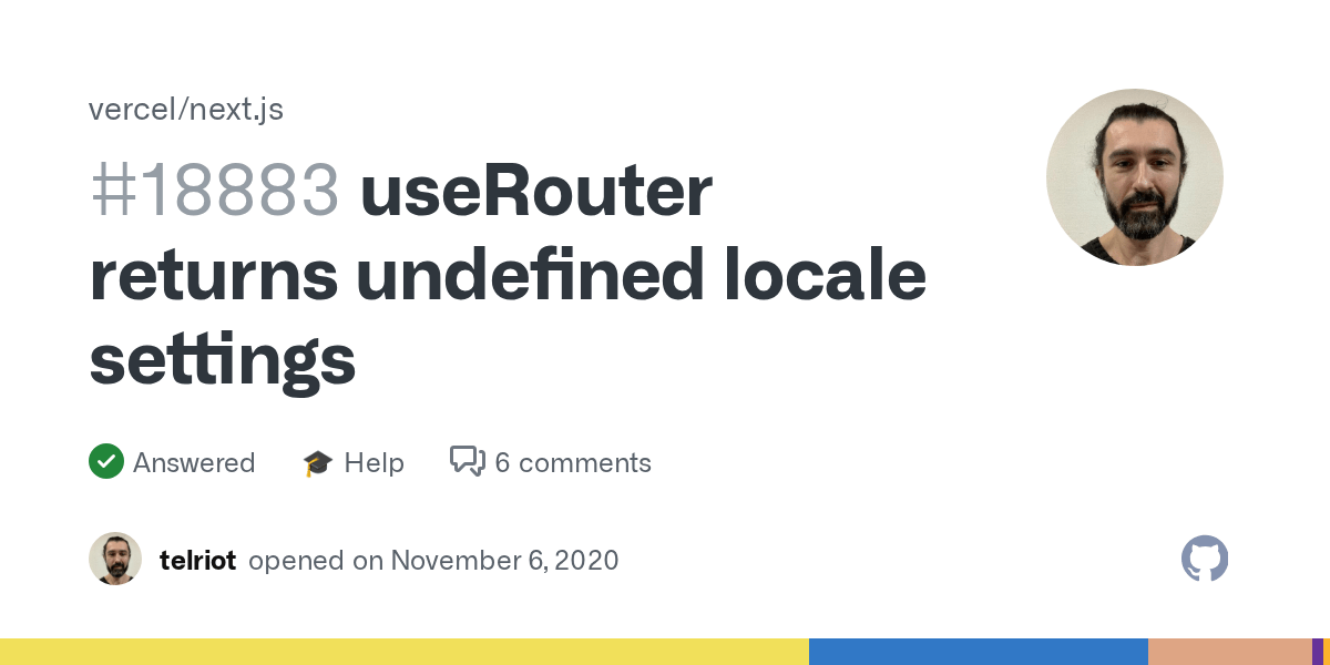 useRouter returns undefined locale settings · vercel next.js