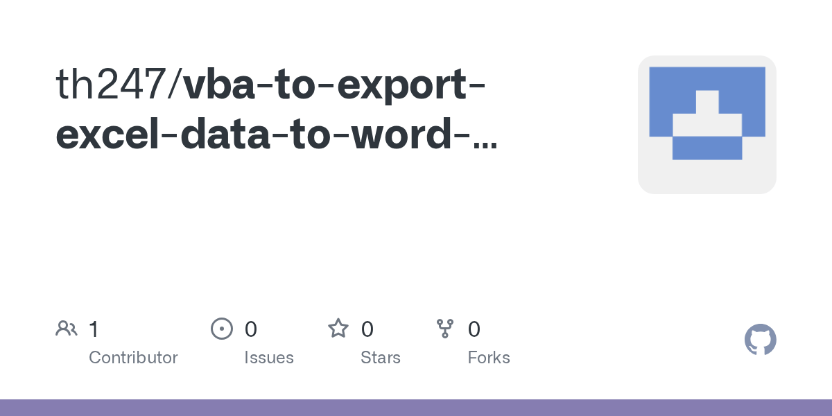 GitHub th247/vbatoexportexceldatatowordtemplate