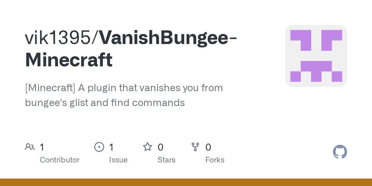GitHub vik1395/VanishBungeeMinecraft [Minecraft] A plugin that