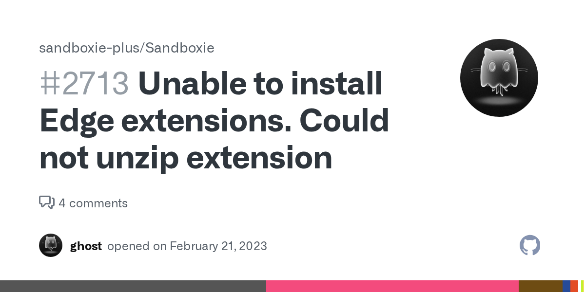 Unable to install Edge extensions. Could not unzip extension · Issue