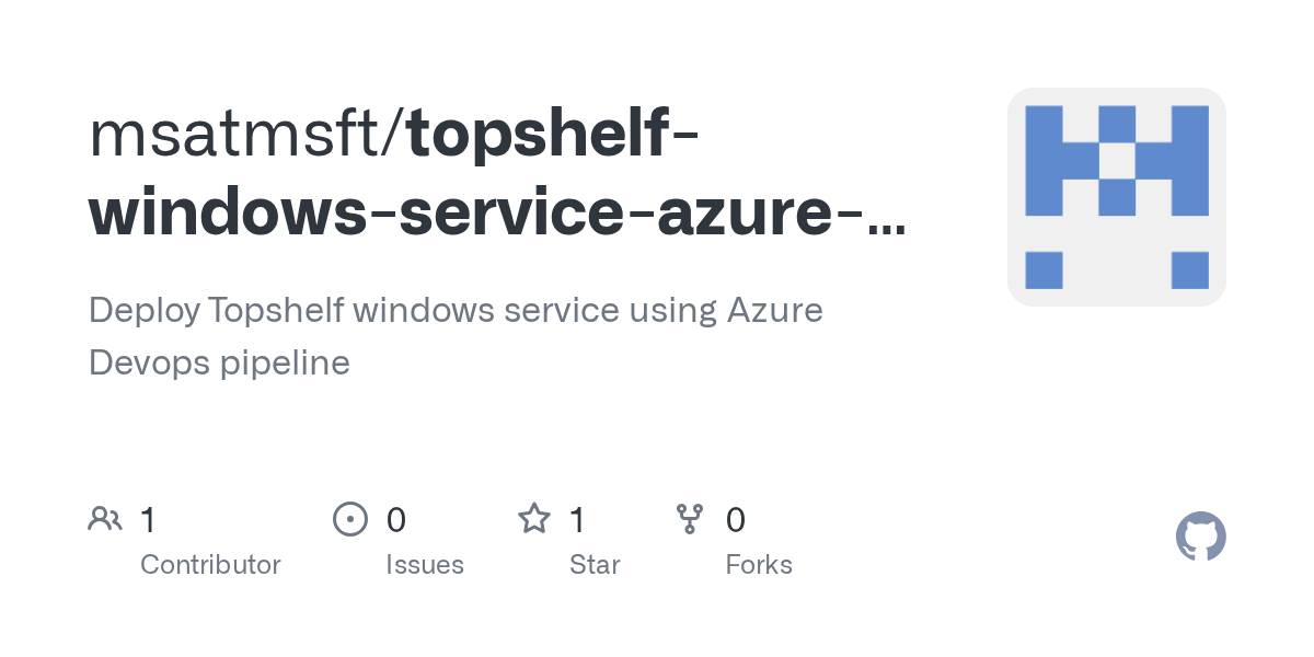 GitHub msatmsft/topshelfwindowsserviceazuredevops Deploy