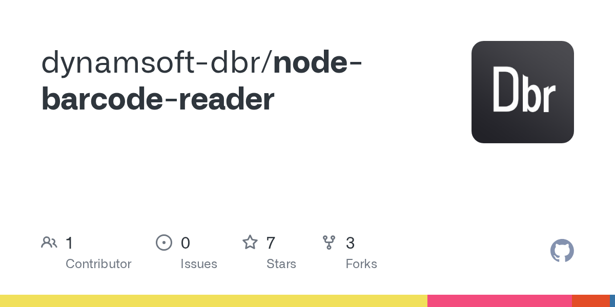 GitHub dynamsoftdbr/nodebarcodereader