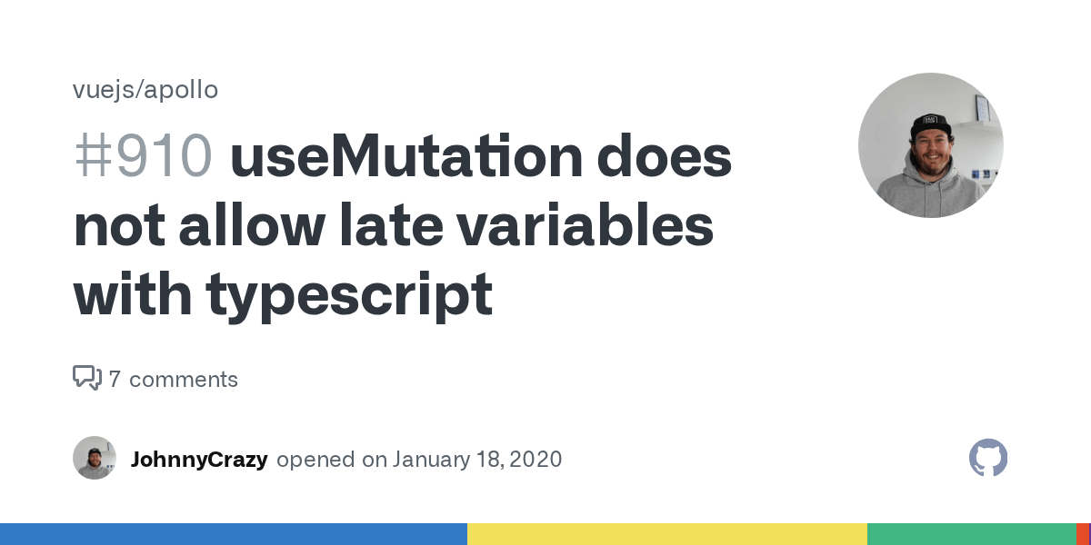 useMutation does not allow late variables with typescript · Issue 910 · vuejs/apollo · GitHub