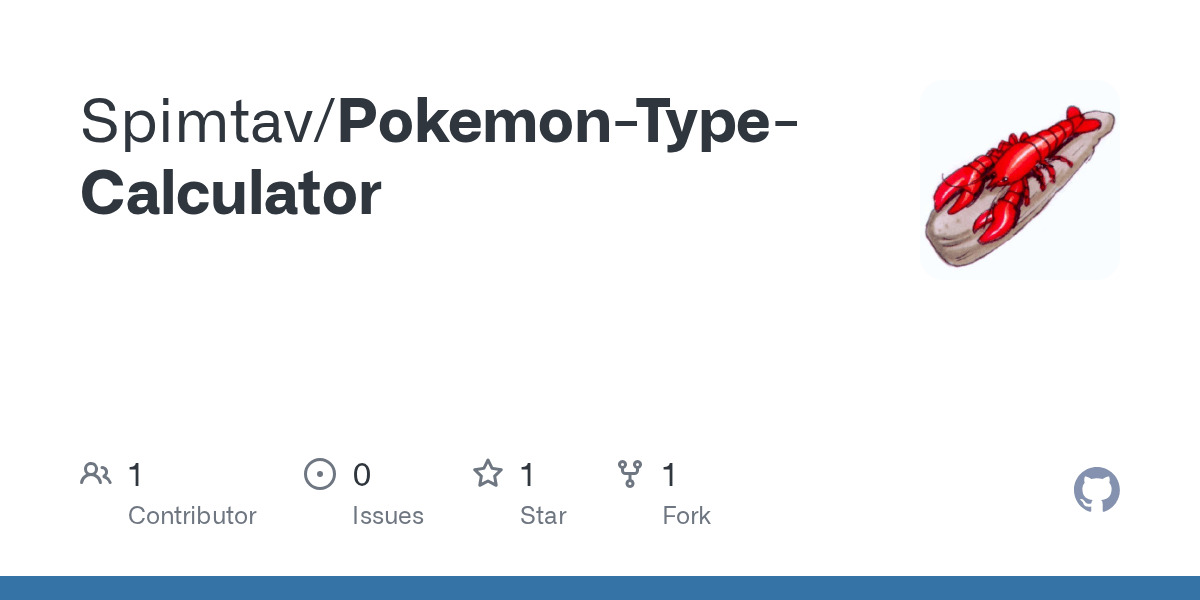 GitHub Spimtav/PokemonTypeCalculator