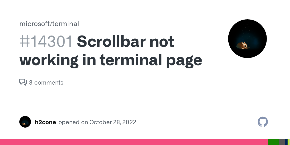 Scrollbar not working in terminal page · Issue 14301 · microsoft