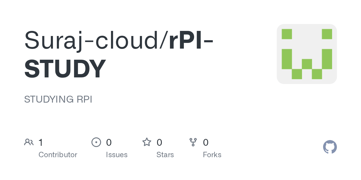 GitHub Surajcloud/rPISTUDY STUDYING RPI