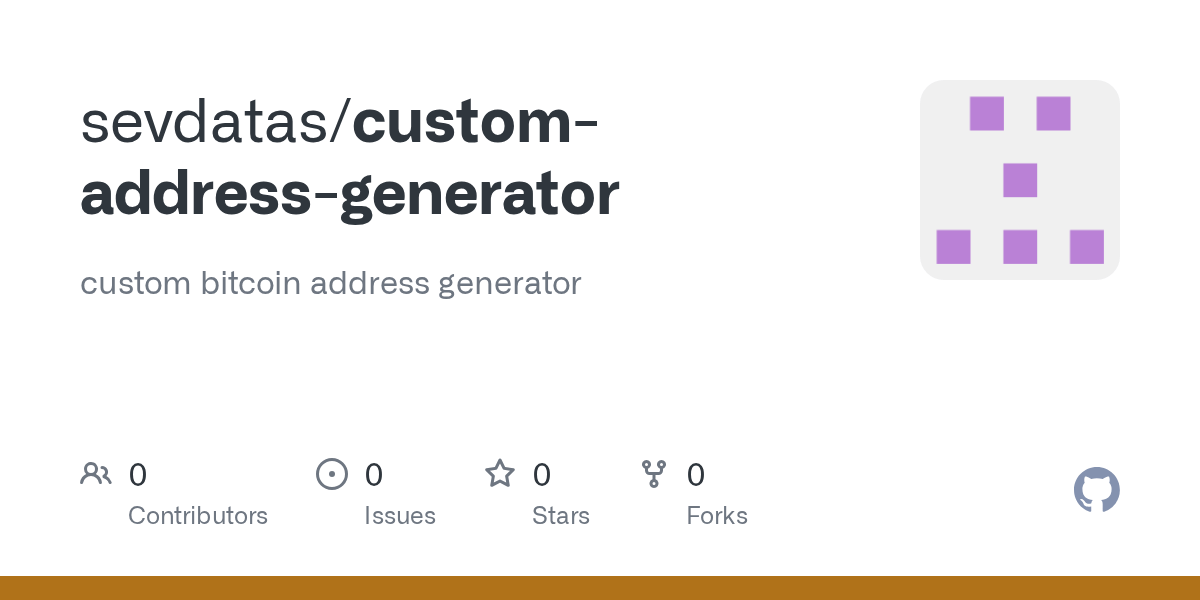 GitHub sevdatas/customaddressgenerator custom bitcoin address