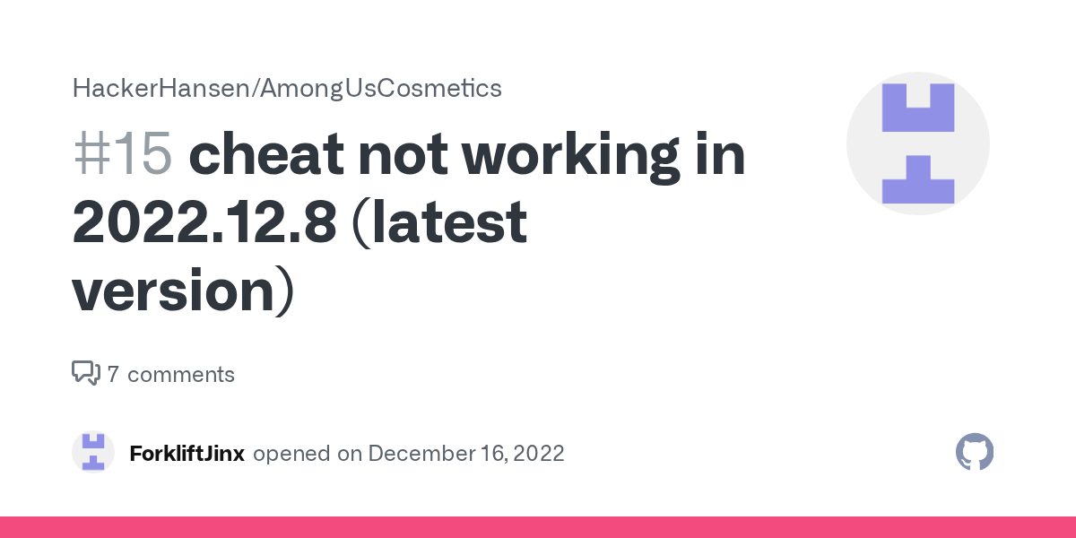 cheat not working in 2022.12.8 (latest version) · Issue 15