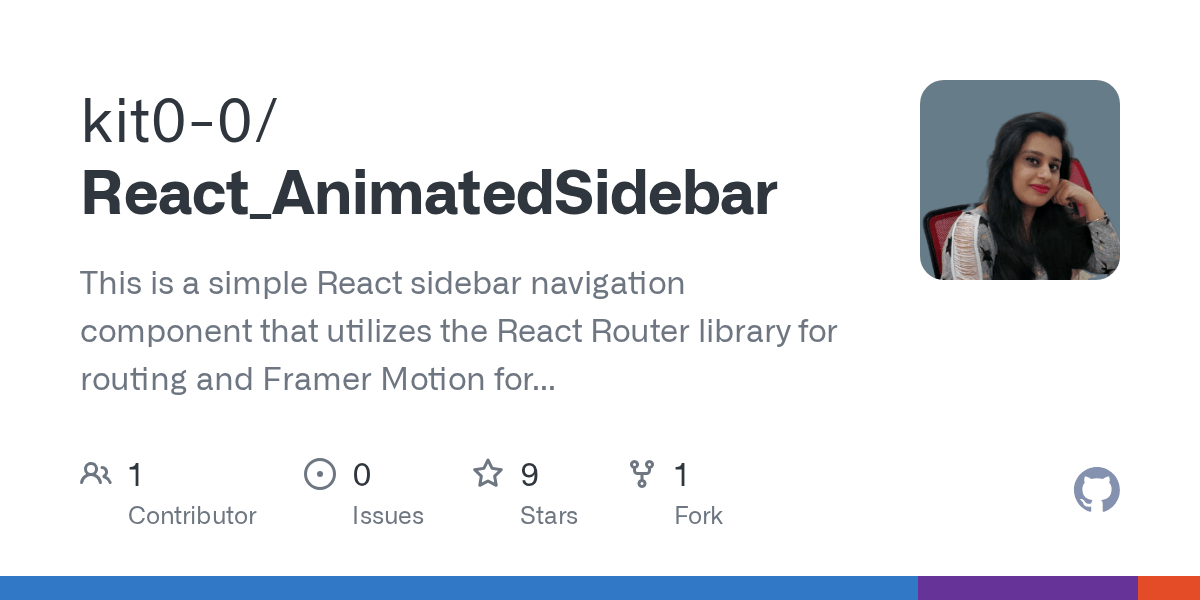 GitHub kit00/React_AnimatedSidebar This is a simple React sidebar