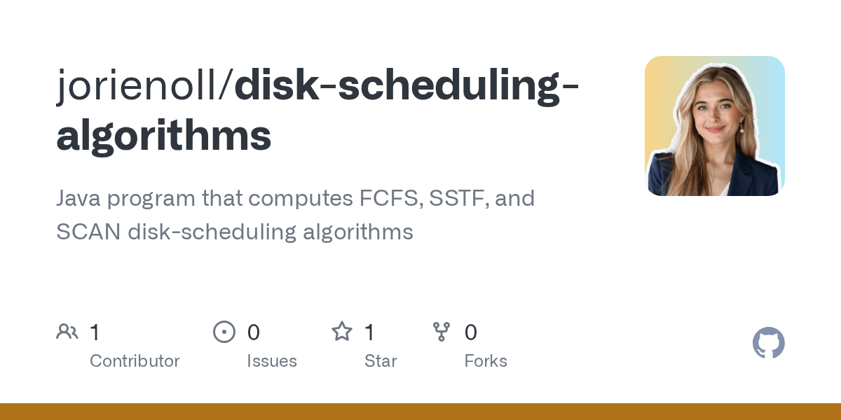 GitHub jorienoll/diskschedulingalgorithms Java program that