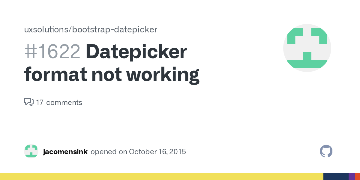 Datepicker format not working · Issue 1622 · uxsolutions/bootstrap