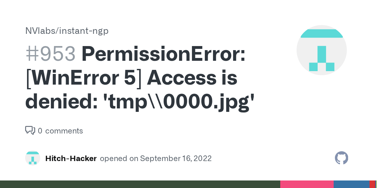 PermissionError [WinError 5] Access is denied 'tmp\\0000.jpg' · Issue