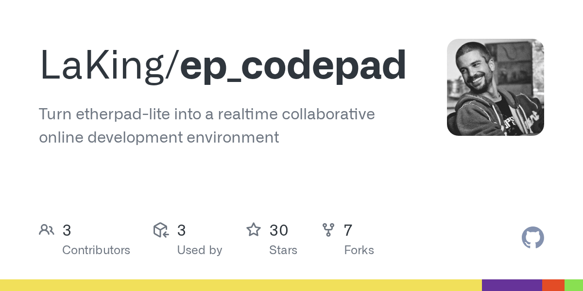 GitHub LaKing/ep_codepad Turn etherpadlite into a realtime