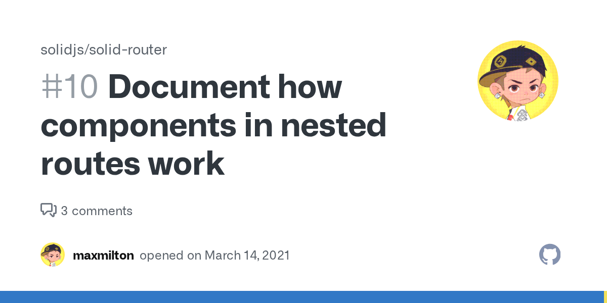 Document how components in nested routes work · Issue 10 · solidjs