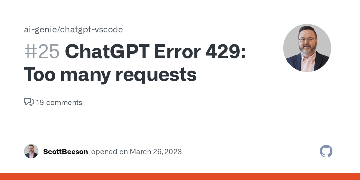 ChatGPT Error 429 Too many requests · Issue 25 · aigenie/chatgpt