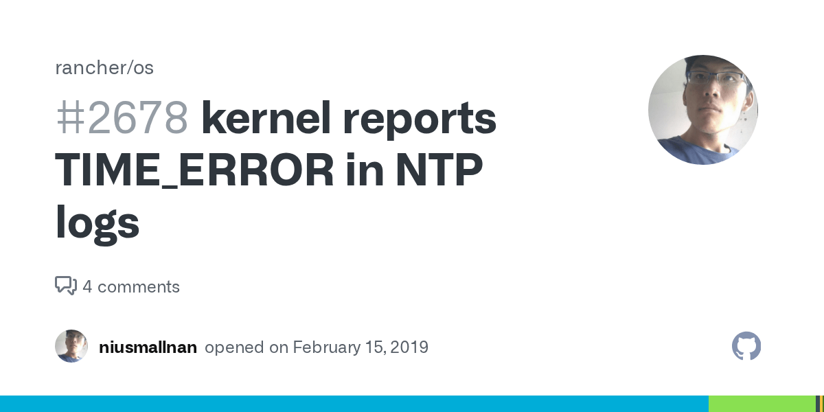 kernel reports TIME_ERROR in NTP logs · Issue 2678 · rancher/os · GitHub