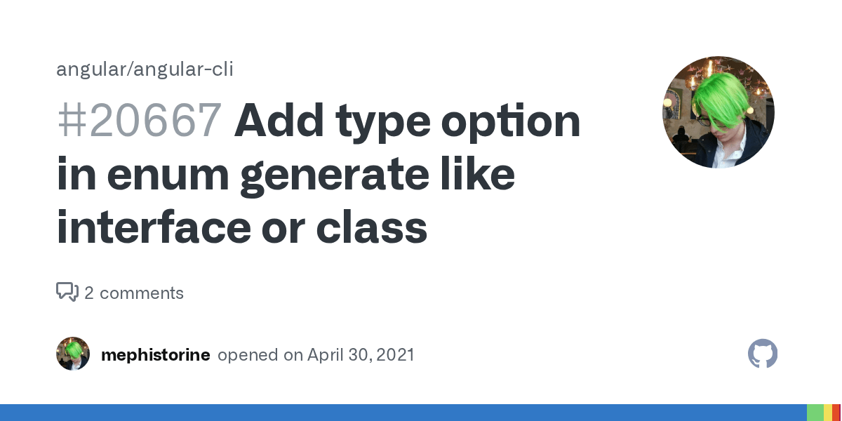 Add type option in enum generate like interface or class · Issue 20667