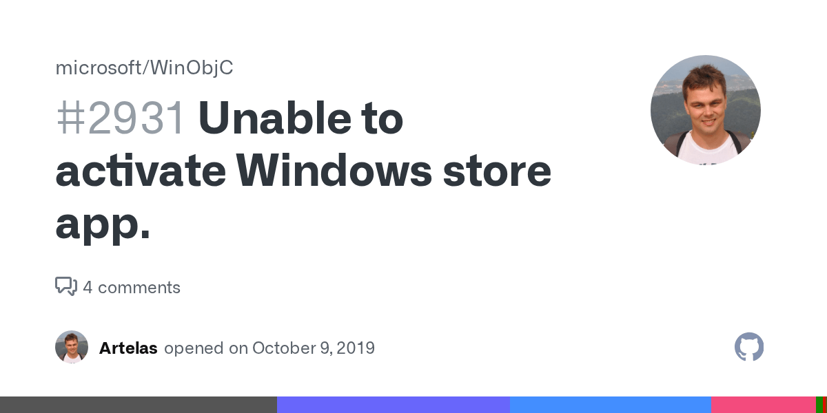Unable to activate Windows store app. · Issue 2931 · microsoft/WinObjC