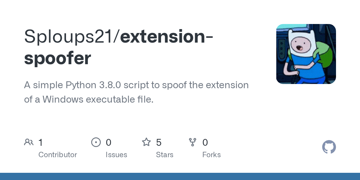 GitHub Sploups21/extensionspoofer A simple Python 3.8.0 script to