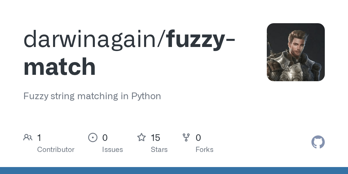 GitHub darwinagain/fuzzymatch Fuzzy string matching in Python