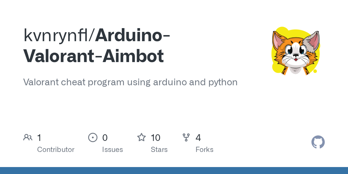 GitHub kvnrynfl/ArduinoValorantAimbot Valorant cheat program using arduino and python