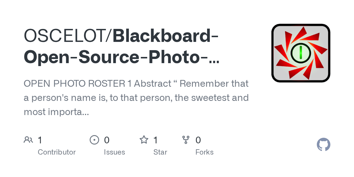 GitHub OSCELOT/BlackboardOpenSourcePhotoRoster OPEN PHOTO ROSTER