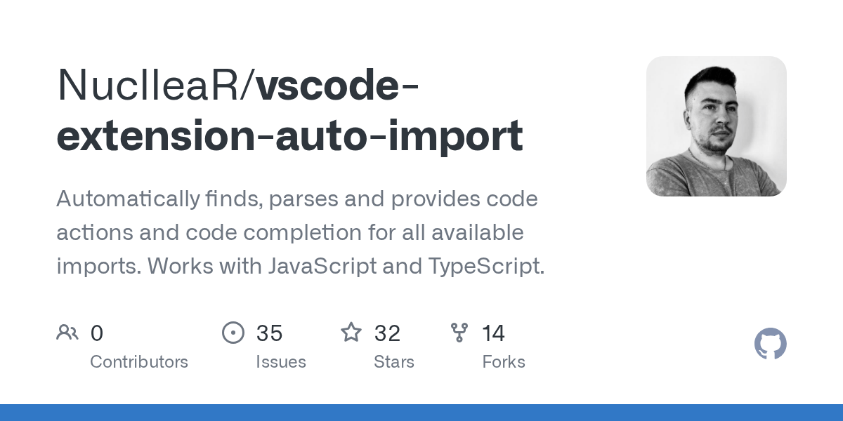 GitHub NuclleaR/vscodeextensionautoimport Automatically finds