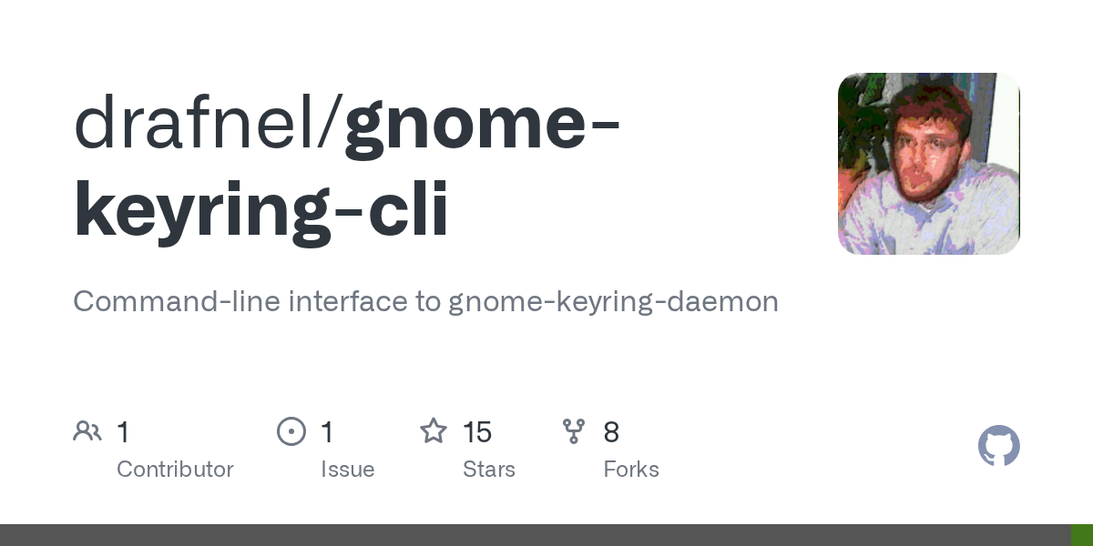 GitHub drafnel/gnomekeyringcli Commandline interface to gnome