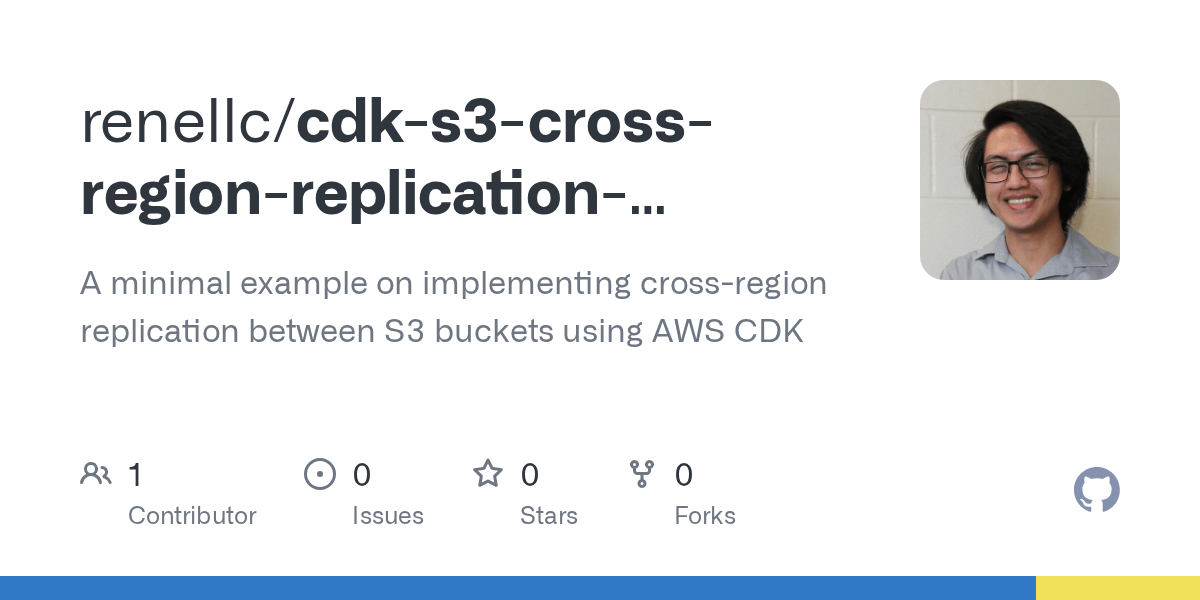 GitHub renellc/cdks3crossregionreplicationexample A minimal