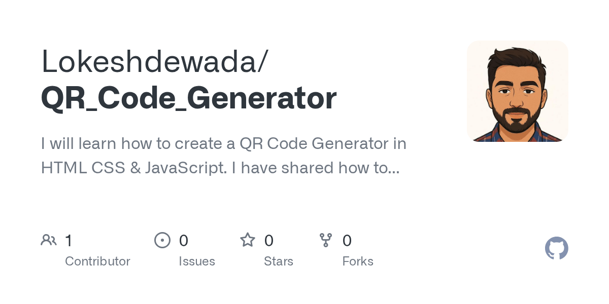 GitHub Lokeshdewada/QR_Code_Generator I will learn how to create a