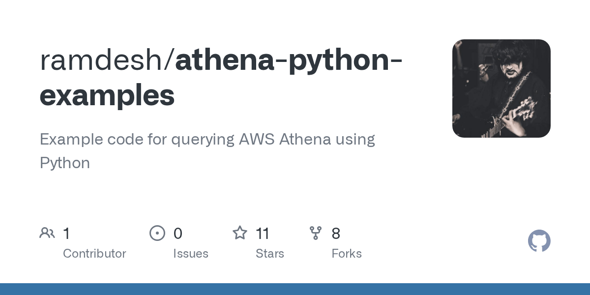 GitHub ramdesh/athenapythonexamples Example code for querying AWS