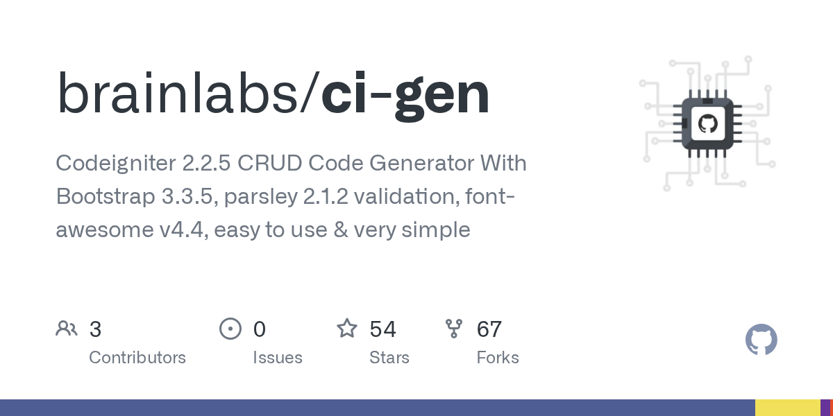 GitHub brainlabs/cigen Codeigniter 2.2.5 CRUD Code Generator With
