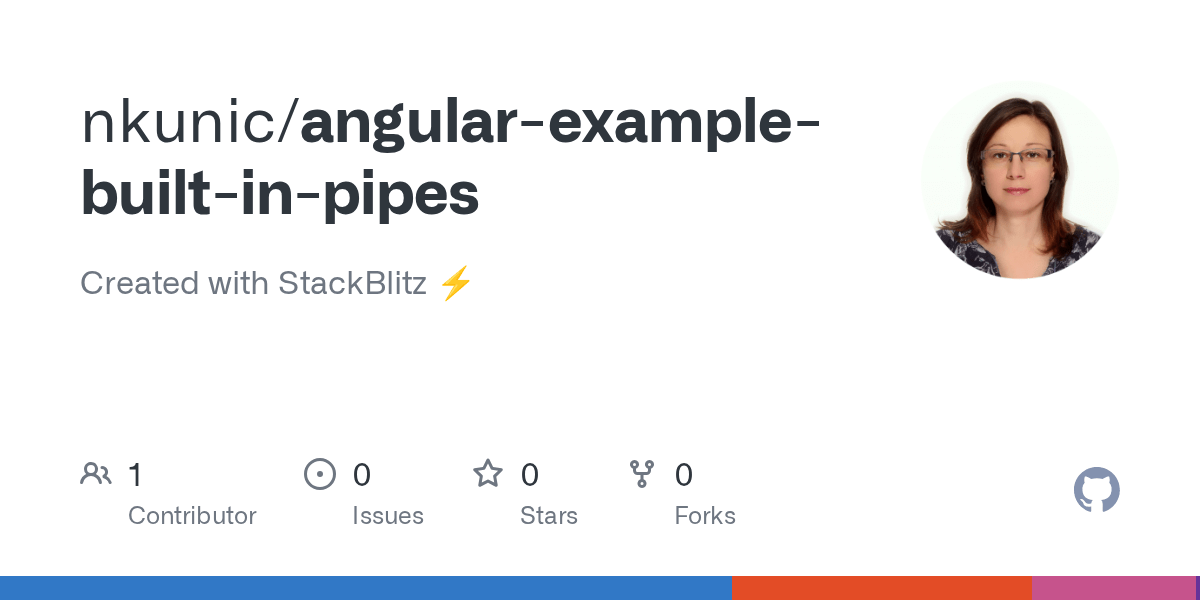 GitHub nkunic/angularexamplebuiltinpipes Created with StackBlitz ⚡️