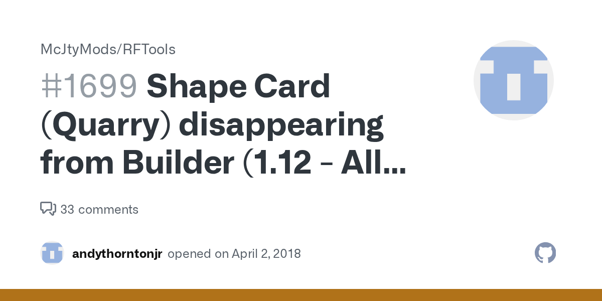 Shape Card (Quarry) disappearing from Builder (1.12 All The Mods 3