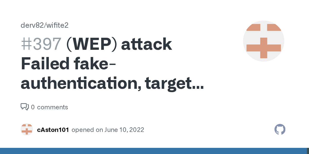 (WEP) attack Failed fakeauthentication, target did not appear · Issue