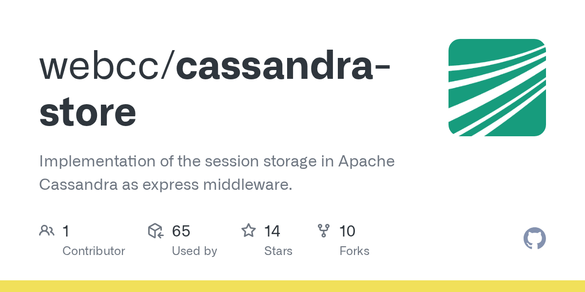 GitHub webcc/cassandrastore Implementation of the session storage
