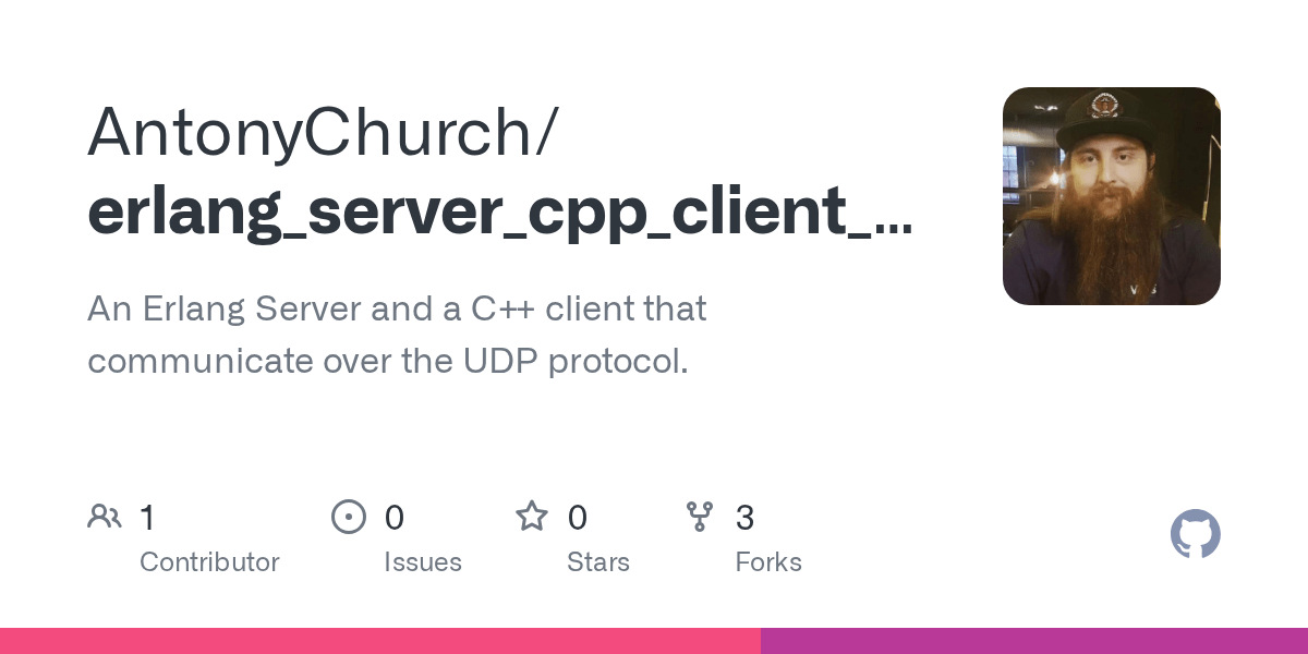 GitHub AntonyChurch/erlang_server_cpp_client_UDP An Erlang Server