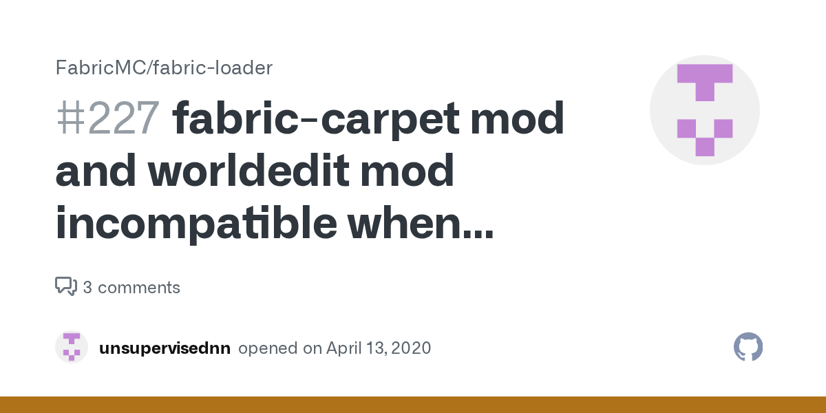 fabriccarpet mod and worldedit mod when fabriccarpet