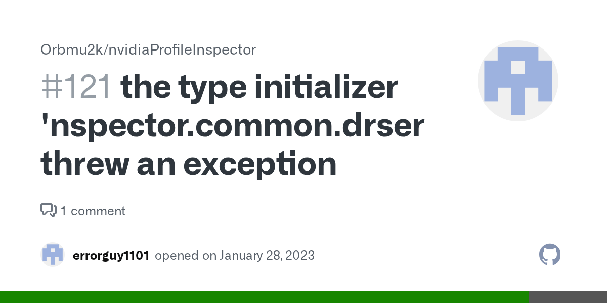 the type initializer threw an